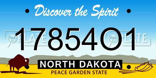 17854O1 North Dakota License Plate