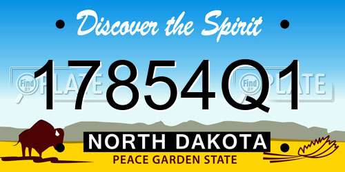 17854Q1 North Dakota License Plate