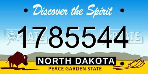 1785544 North Dakota License Plate