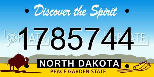 1785744 North Dakota License Plate