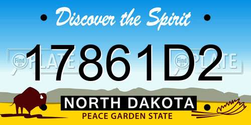17861D2 North Dakota License Plate