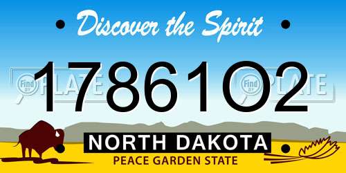 17861O2 North Dakota License Plate