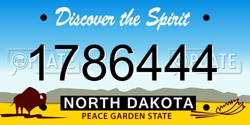 1786444 North Dakota License Plate
