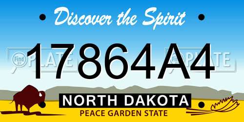 17864A4 North Dakota License Plate