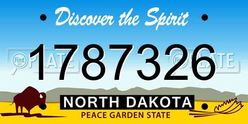 1787326 North Dakota License Plate