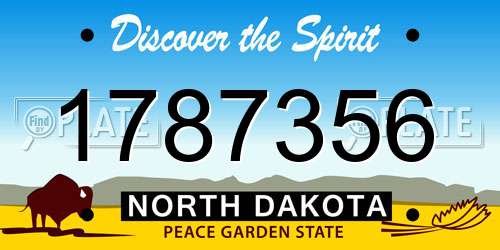 1787356 North Dakota License Plate