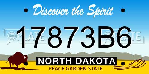17873B6 North Dakota License Plate