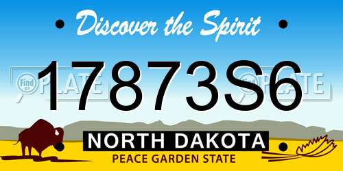 17873S6 North Dakota License Plate