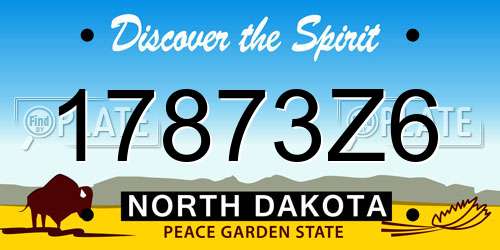 17873Z6 North Dakota License Plate