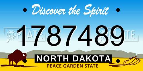 1787489 North Dakota License Plate