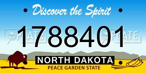 1788401 North Dakota License Plate