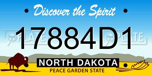 17884D1 North Dakota License Plate