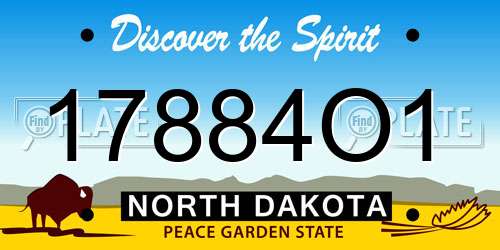 17884O1 North Dakota License Plate