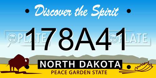 178A41 North Dakota License Plate
