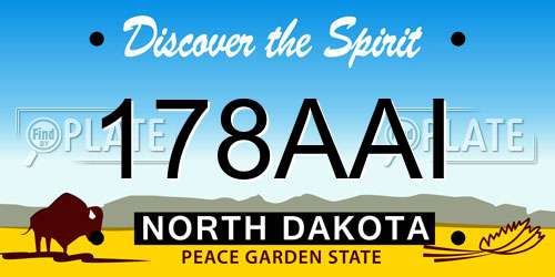 178AAI North Dakota License Plate