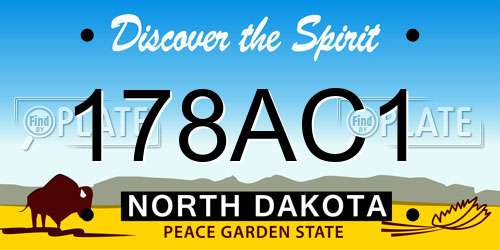 178AC1 North Dakota License Plate