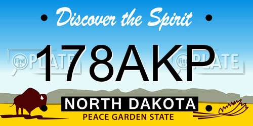 178AKP North Dakota License Plate