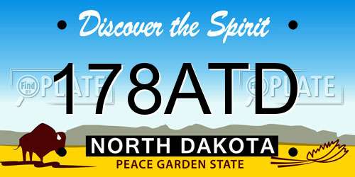 178ATD North Dakota License Plate