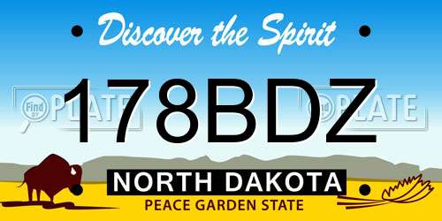 178BDZ North Dakota License Plate