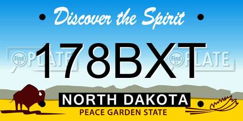 178BXT North Dakota License Plate