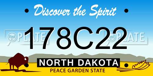 178C22 North Dakota License Plate