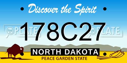 178C27 North Dakota License Plate