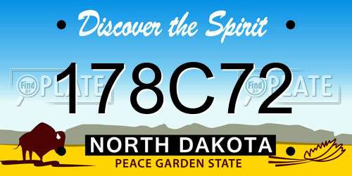 178C72 North Dakota License Plate
