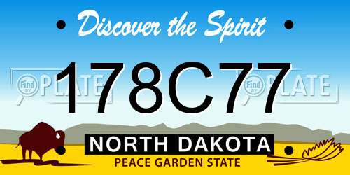 178C77 North Dakota License Plate