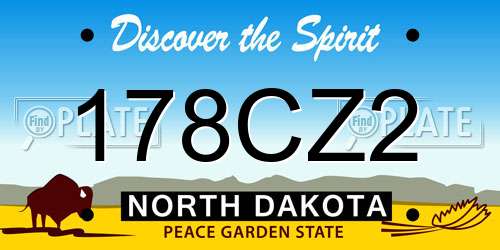 178CZ2 North Dakota License Plate