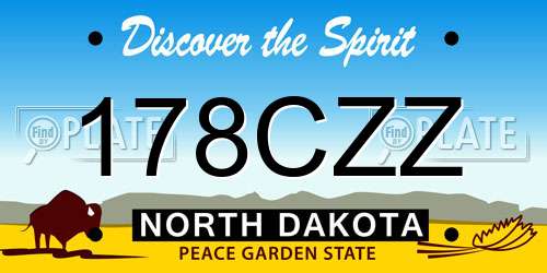 178CZZ North Dakota License Plate