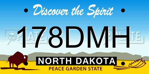 178DMH North Dakota License Plate