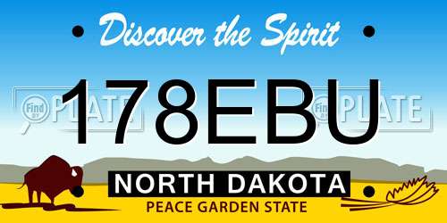 178EBU North Dakota License Plate
