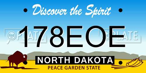 178EOE North Dakota License Plate