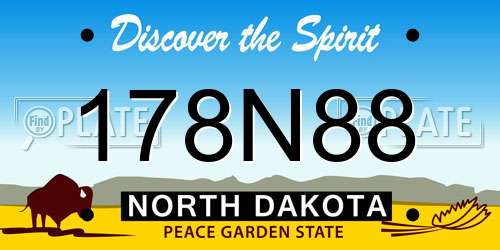 178N88 North Dakota License Plate
