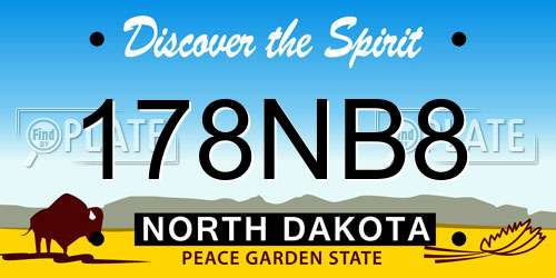 178NB8 North Dakota License Plate