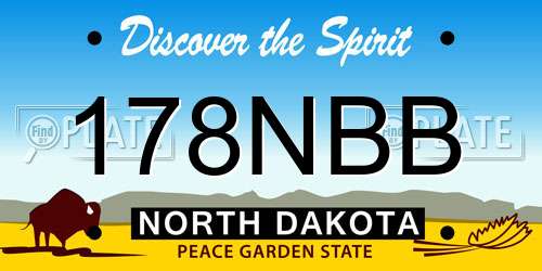 178NBB North Dakota License Plate
