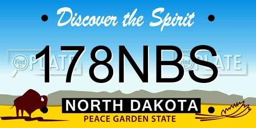 178NBS North Dakota License Plate