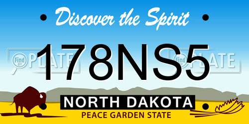 178NS5 North Dakota License Plate