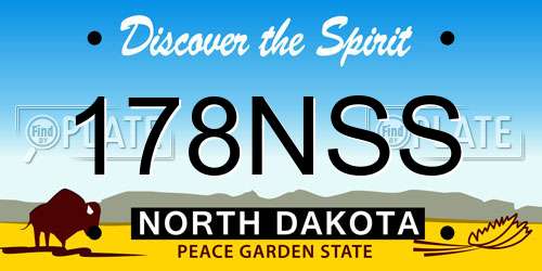 178NSS North Dakota License Plate