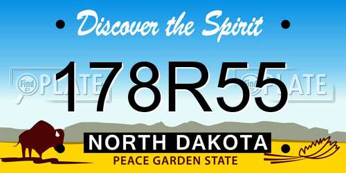 178R55 North Dakota License Plate