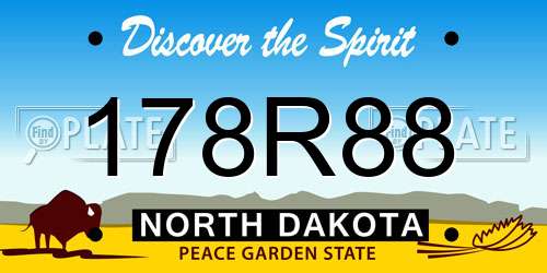178R88 North Dakota License Plate