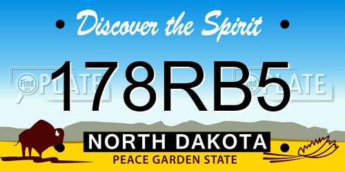 178RB5 North Dakota License Plate