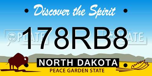 178RB8 North Dakota License Plate