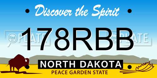 178RBB North Dakota License Plate