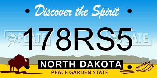 178RS5 North Dakota License Plate