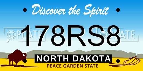 178RS8 North Dakota License Plate