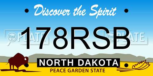 178RSB North Dakota License Plate