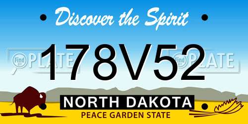 178V52 North Dakota License Plate
