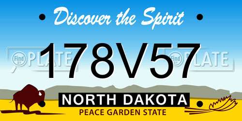 178V57 North Dakota License Plate