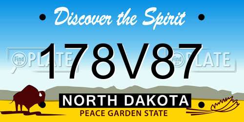178V87 North Dakota License Plate